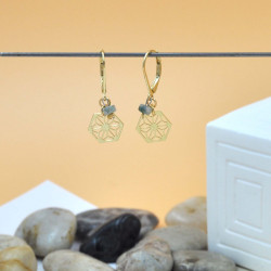 Boucles d'oreilles fleur de vie Tourmaline