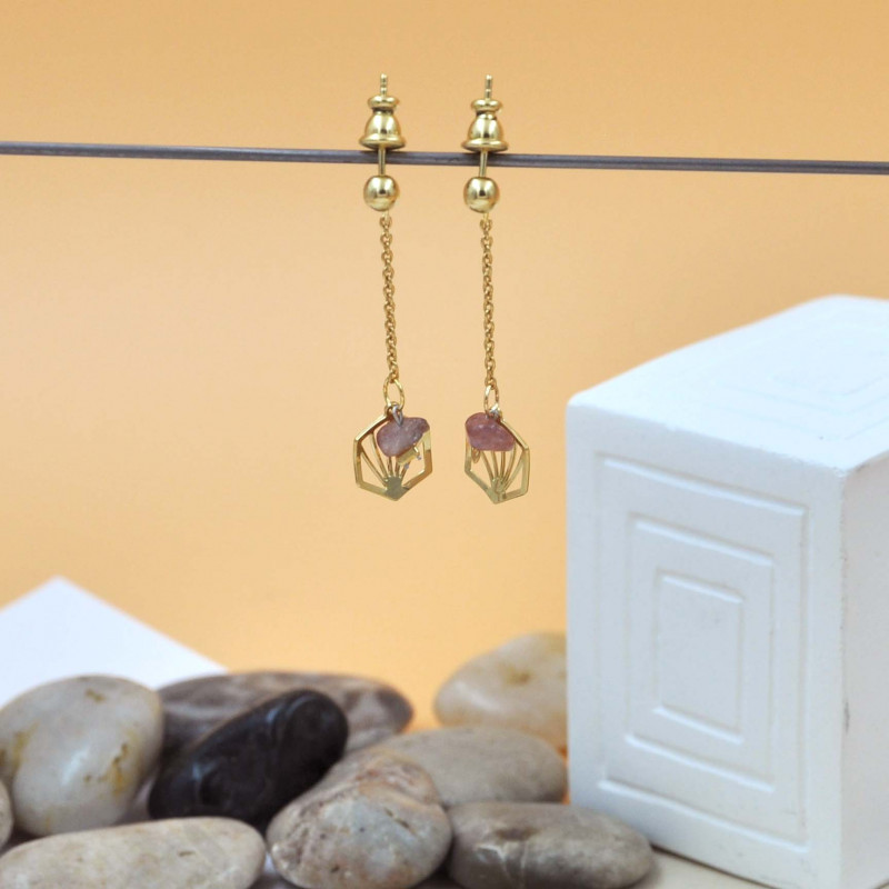 Boucles d'oreilles Strille longue tourmaline