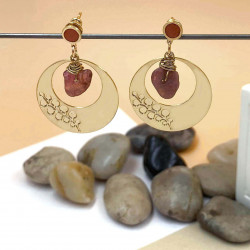 Boucles d'oreilles Feuillage disque Tourmaline